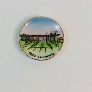 vintage‎ decorative ohio turnpike collectors souvenir 1.5 inch plate